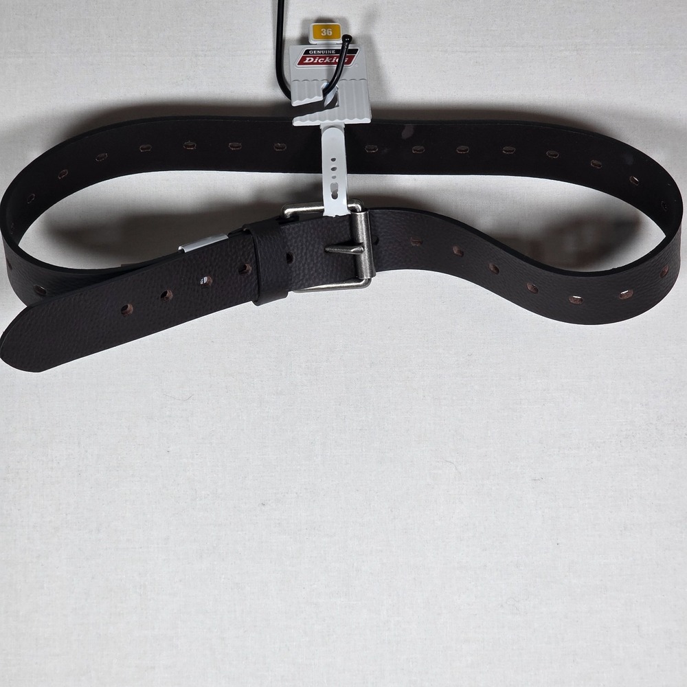 Workwear Genuine Dickies Mens Black Leather Belt Size 36 Heavy Duty Roller Buckl
